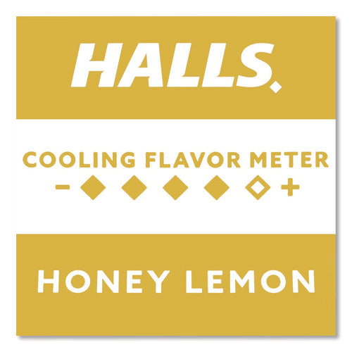 Image of HALLS Relief Menthol cough Suppressant - Oral Anesthetic, Honey Lemon, 30/Pack
