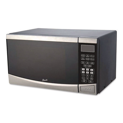 Image of Avanti 0.9 Cu Ft Stainless Steel Countertop Microwave, Stainless Steel/Black