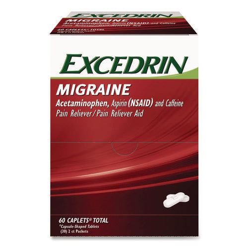 Image of Excedrin® Migraine Caplets, 2 Tablets/Packet, 30 Packets/Box