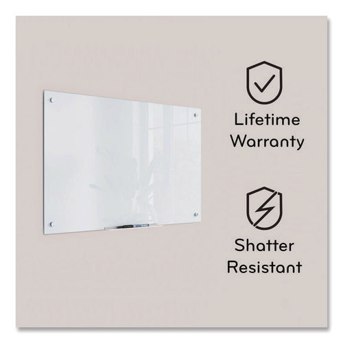 Image of U Brands Black Glass Dry Erase Board, 48" x 36" (Actual Size: 47" x 35"), Black Surface
