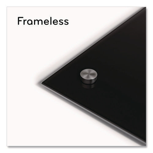 Image of U Brands Black Glass Dry Erase Board, 48" x 36" (Actual Size: 47" x 35"), Black Surface