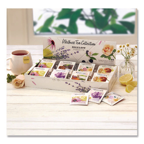 Image of Bigelow® Benefits Wellness Tea Bags, Assorted Flavors, 64/Box