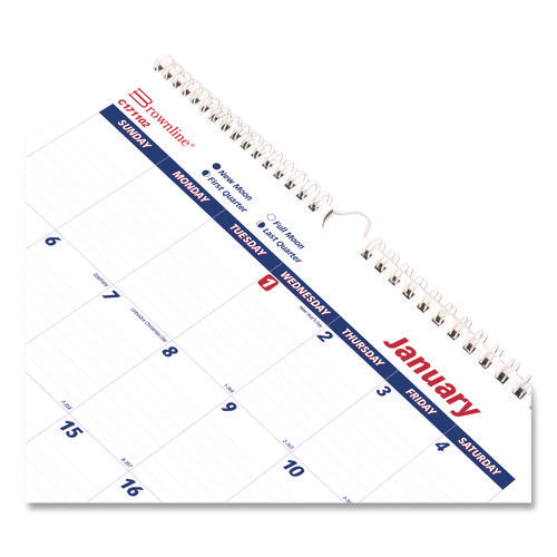 Image of Brownline® Twin-Wirebound Wall Calendar, One Month per Page, 12 x 17, White Sheets, 12-Month (Jan to Dec): 2025