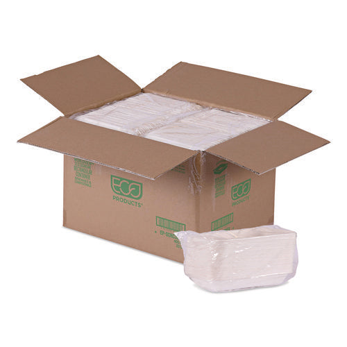 Image of Eco-Products® WorldView Vanguard Rectangular Container, 32 oz, 4.71 x 7.01 x 1.04, White, Sugarcane Fiber, 400/Carton