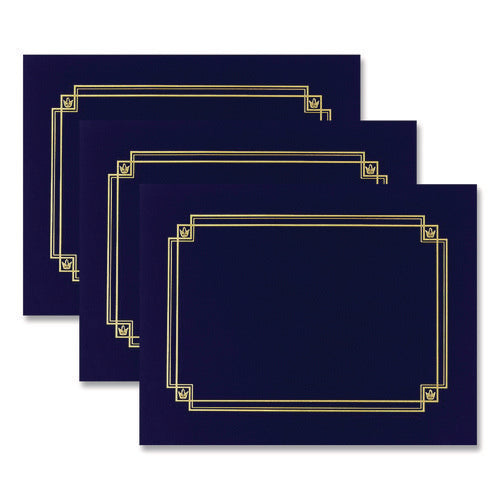 Image of Great Papers!® Premium Textured Certificate Holder, 12.65 X 9.75, Navy, 3/pack