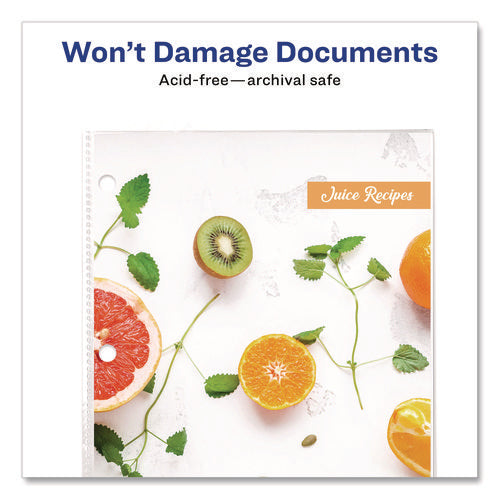 Image of Avery® Top-Load Poly Three-Hole Sheet Protectors, Non-Glare, Letter, 50/box