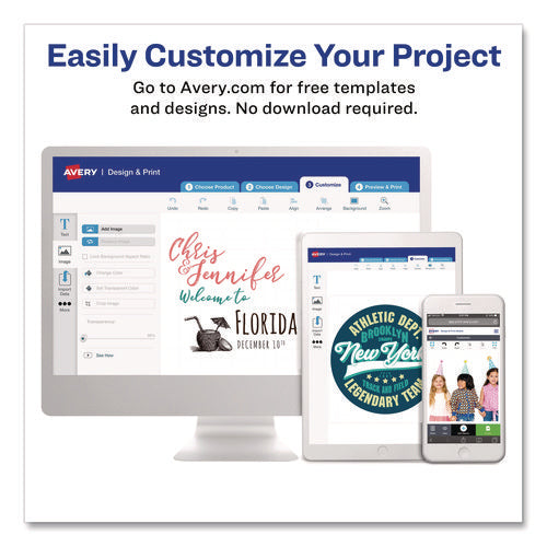 Image of Avery® Fabric Transfers, For Light-Colored Fabrics, 8.5 x 11, White, 6/Pack