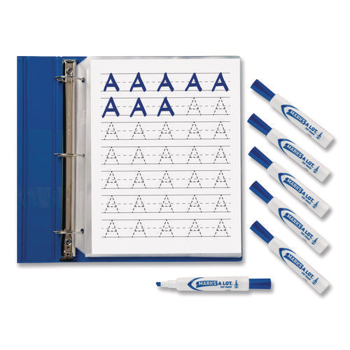 Image of Avery® MARKS A LOT Desk-Style Dry Erase Markers, Broad Chisel Tip, Blue
