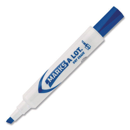 Image of Avery® MARKS A LOT Desk-Style Dry Erase Markers, Broad Chisel Tip, Blue