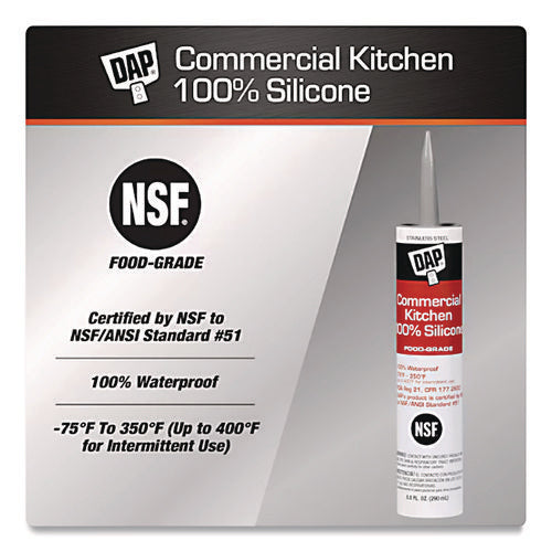Image of DAP® Commercial Kitchen Silicone Sealant, 9.8 oz Tube, White