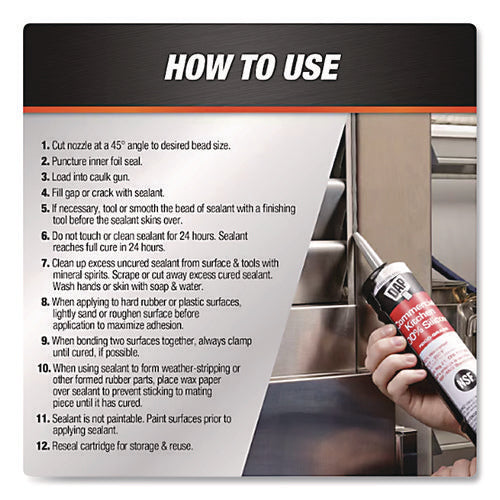 Image of DAP® Commercial Kitchen Silicone Sealant, 9.8 oz Tube, White