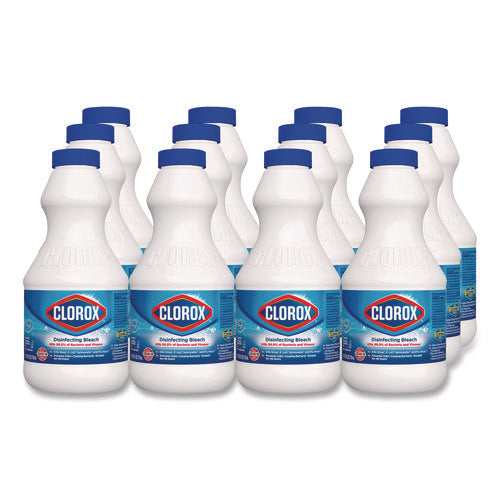 Image of Clorox® Concentrated Regular Disinfecting Bleach, 24 oz Bottle, 12/Carton