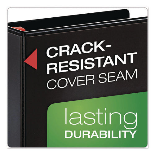 Image of Cardinal® XtraLife ClearVue Non-Stick Slant-D Ring Binder, 3 Rings, 1.5" Capacity, 11 x 8.5, Black