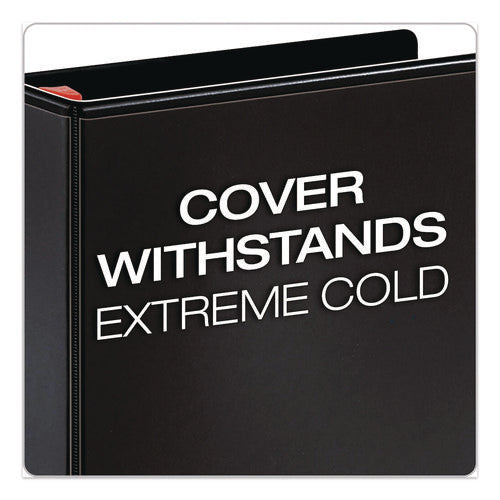 Image of Cardinal® XtraLife ClearVue Non-Stick Slant-D Ring Binder, 3 Rings, 1.5" Capacity, 11 x 8.5, Black