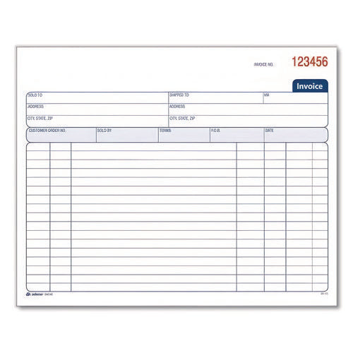 Image of Adams® Multipart General-Purpose Invoice Pad, Two-Part Carbonless, 8.38 x 6.69, 50 Forms Total