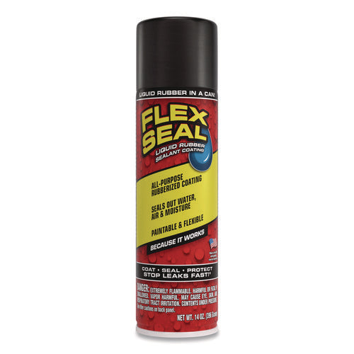 Image of Flex Seal Liquid Rubber Sealant Coating Spray, 14 oz Can, Black