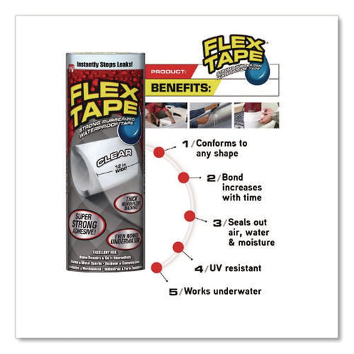 Image of Flex Seal General Purpose Repair Tape, 4" X 1.67 Yds, Clear