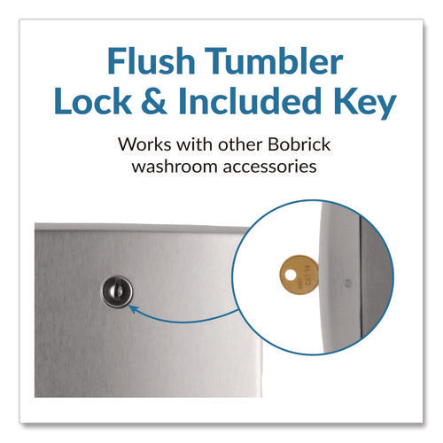 Image of Bobrick ConturaSeries Two-Roll Tissue Dispenser, 6.08 x 5.94 x 11, Stainless Steel