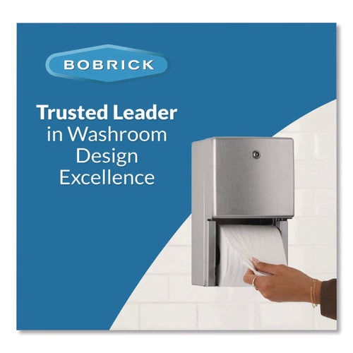 Image of Bobrick ConturaSeries Two-Roll Tissue Dispenser, 6.08 x 5.94 x 11, Stainless Steel