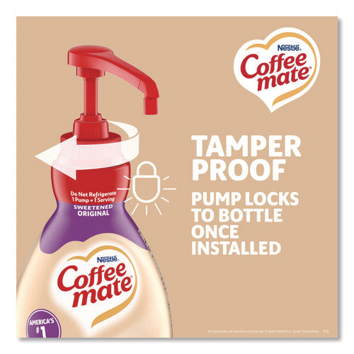 Image of Coffee mate® Liquid Coffee Creamer, Sweetened Original, 1.5 L Pump Bottle, 2/Carton