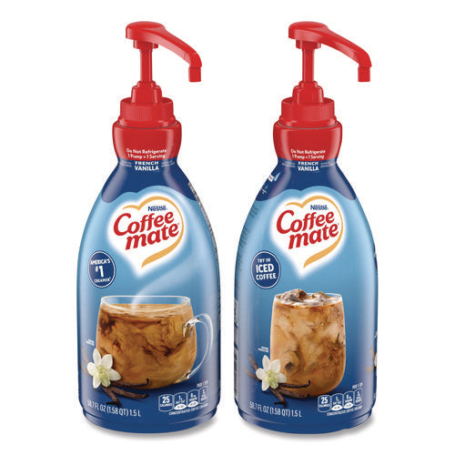 Image of Coffee mate® Liquid Coffee Creamer, French Vanilla, 1.5 L Pump Bottle, 2/Carton