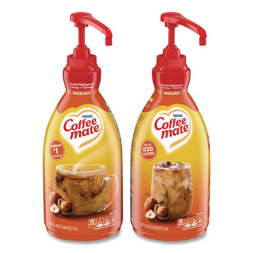 Image of Coffee mate® Liquid Coffee Creamer, Hazelnut, 1.5 L Pump Bottle, 2/Carton