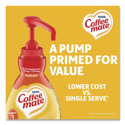 Image of Coffee mate® Liquid Coffee Creamer, Hazelnut, 1.5 L Pump Bottle, 2/Carton