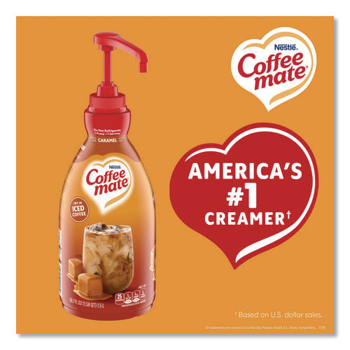 Image of Coffee mate® Liquid Creamer Pump Bottle, Caramel, 50.7 oz Pump Bottle, 2/Carton