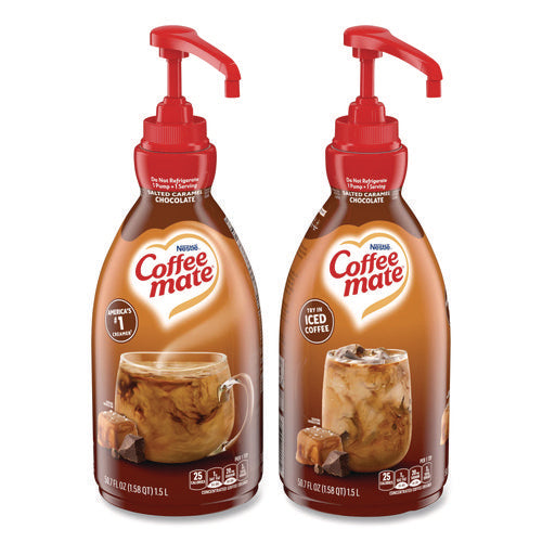 Image of Coffee mate® Liquid Creamer Pump Bottle, Salted Caramel Chocolate, 1.5 L Pump Bottle, 2/Carton