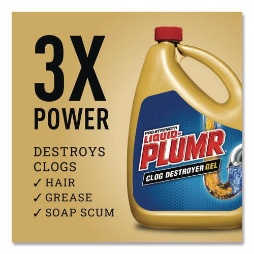 Image of Liquid Plumr® Pro-Strength Full Clog Destroyer Plus PipeGuard, Gel, 80 oz