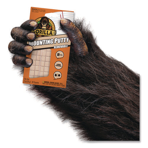 Image of Gorilla® Removable Mounting Putty, Repositionable and Reusable, 2 oz, 84 Squares/Pack
