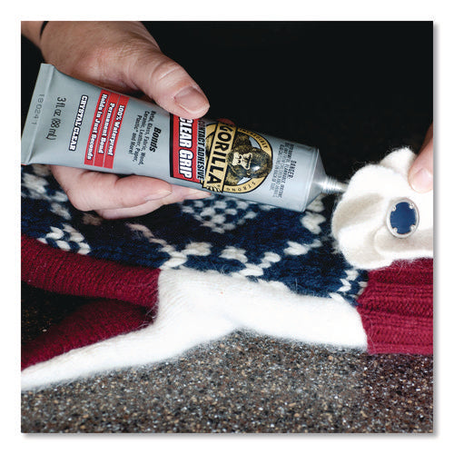 Image of Gorilla® Clear Grip Contact Adhesive, 3 oz Tube, Dries Clear