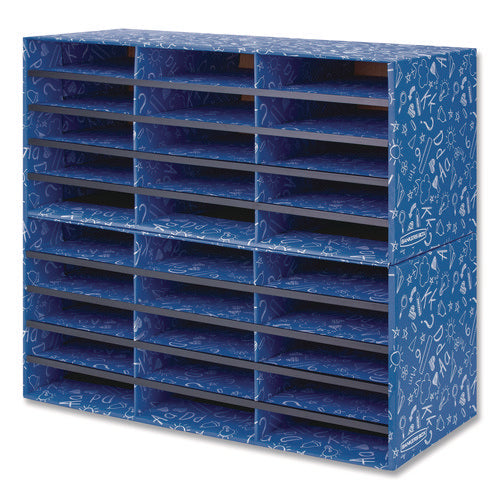 Image of Bankers Box® Classroom Collection Literature Sorter, 30 Sections, 28.5 x 12.37, Blue, 2/Carton