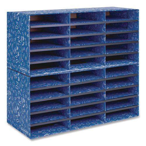 Image of Bankers Box® Classroom Collection Literature Sorter, 30 Sections, 28.5 x 12.37, Blue, 2/Carton