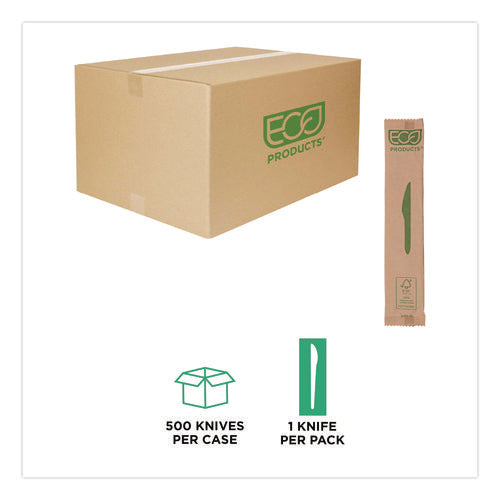Image of Eco-Products® Wood Cutlery, General Purpose Knife, Natural, 500/Carton