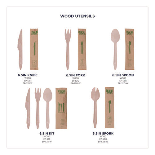 Image of Eco-Products® Wood Cutlery, General Purpose Knife, Natural, 500/Carton