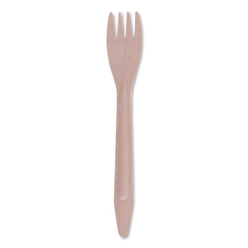 Image of Eco-Products® Wood Cutlery, General Purpose Fork, Natural, 500/Carton