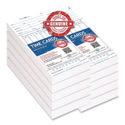 Image of Pyramid Technologies Time Cards For 3800 Time Clock, 1,000/Carton