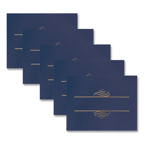 Image of Great Papers!® Embossed Foil Certificate Holders, 80-lb Paper, Navy, 5/Pack