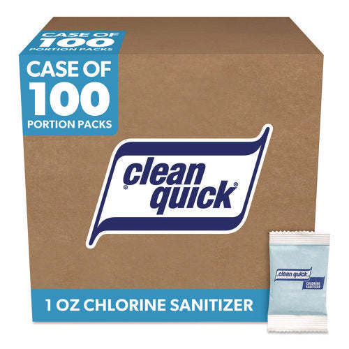 Image of Clean Quick® Powdered Chlorine-Based Sanitizer, 1oz Packet, 100/carton