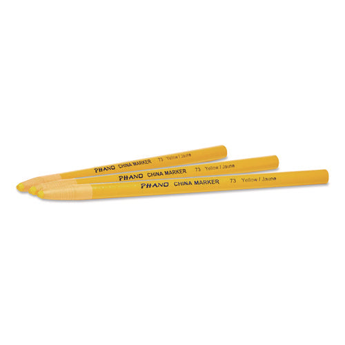 Image of Dixon® China Marker, Yellow, 12/Pack