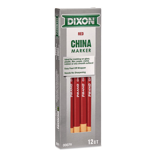 Image of Dixon® China Marker, Red, 12/Pack