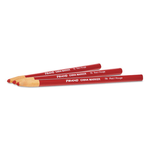 Image of Dixon® China Marker, Red, 12/Pack