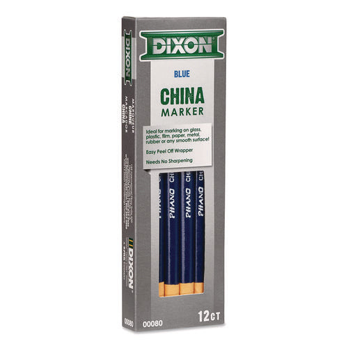 Image of Dixon® China Marker, Blue, 12/Pack