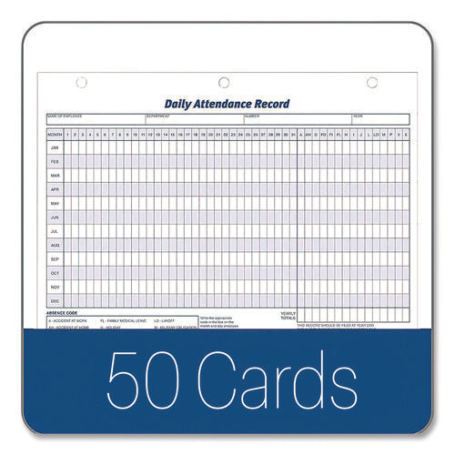 Image of Adams® Attendance Records, One Part (No Copies), 11 x 8.5, 50 Forms Total