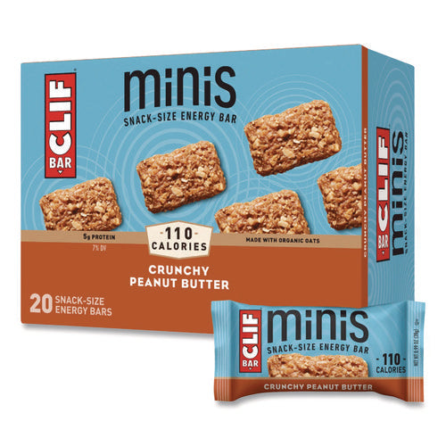 Image of CLIF® Bar Energy Bar, Mini Crunchy Peanut Butter, 0.99 Oz Bar, 20/box