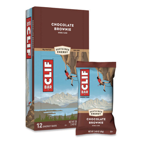 Image of CLIF® Bar Energy Bar, Chocolate Brownie, 2.4 Oz Bar, 12 Bars/box