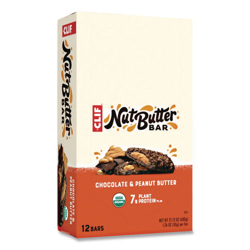 Image of CLIF® Bar Nut Butter Filled Energy Bar, Chocolate Peanut Butter, 1.76 Oz Bar, 12 Bars/box