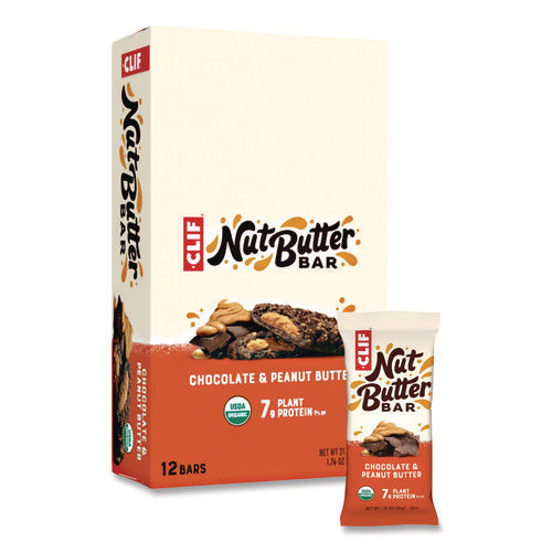 Image of CLIF® Bar Nut Butter Filled Energy Bar, Chocolate Peanut Butter, 1.76 Oz Bar, 12 Bars/box