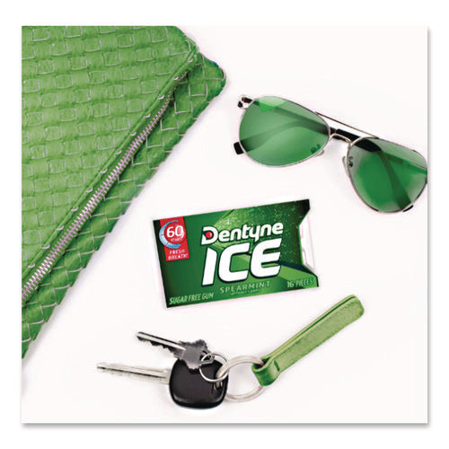Image of Dentyne Ice® Sugarless Gum, Spearmint, 16 Pieces/pack, 9 Packs/box